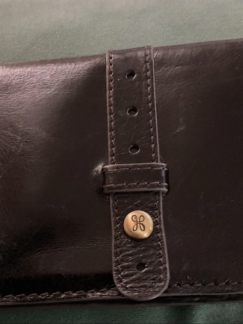HOBO Black Leather Snap-Closure Wallet